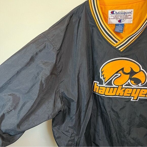 Champion Black Gold Iowa Hawkeyes Windbreaker Jacket XL - Picture 4 of 11